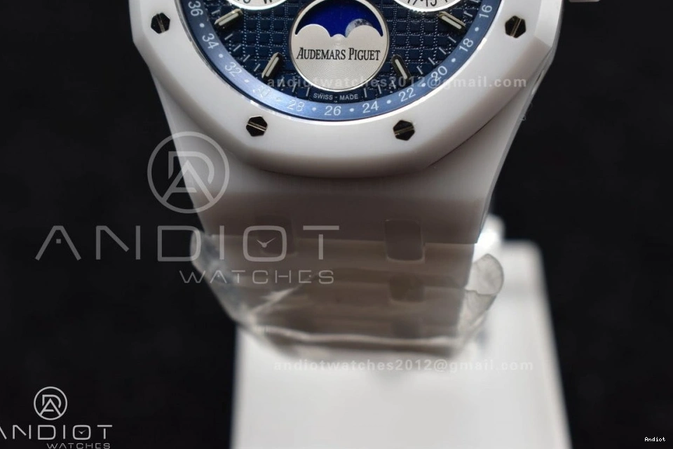 26579cb on Best Royal Perpetual APSF Ceramic Edition Oak Calendar White Bracelet A5134 Ceramic 0217